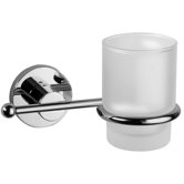 Bathroom Glass Tumbler with Holder