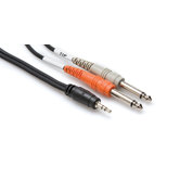 3.5mm TRSM to Dual 0.25" TSM Stereo Breakout Cable