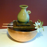 Flower Ceramic Vase Tabletop Fountain
