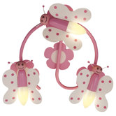 Spiral Butterfly 3 Light Track Light in Pink