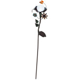 Flower and Bee Decorative 1 Light Solar Light in Rust