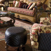 Oppulente Leather Chair and Ottoman