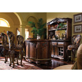 Oppulente Marble Top Bar with Barstools in Sienna Spice