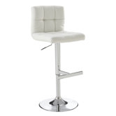 Rockwell Faux Leather Adjustable Bar Stool