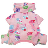 Peace Signs and Cupcakes Fleece Turtleneck Dog Pajamas/Bodysuit