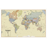Hemispheres Boardroom World Paper Wall Map