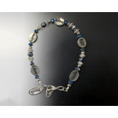 Family Word Glass Bead and Fresh Water Pearl Bracelet