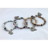 Swallow Bird Glass Pearl and Bead Bracelet