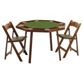 46" Oak Compact Folding Poker Table