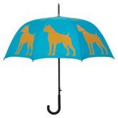 Dog Park Boxer Silhouette Walking Stick Umbrella