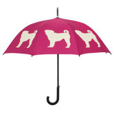 Dog Park Pug Walking Silhouette Stick Umbrella