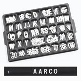 Universal Single Tab Helvetica Typeface Changeable Letters (330 characters per set)