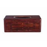 Woven Mahogany Rectangular Tissue Cover