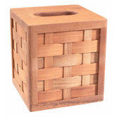 Woven Teak Tissue Cover