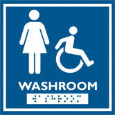 Female and Wheelchair Symbol with Braille Emboss