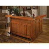 Large Oak Wrap Around Home Bar
