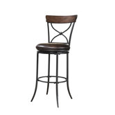 Cameron X-Back Swivel Bar Stool in Distressed Chestnut Brown