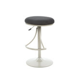 Venus Adjustable Backless Swivel Bar Stool - Black Faux Suede