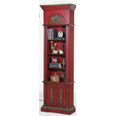 Crimson Narrow Bookcase Distressed Crimson