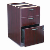 Three-Drawer Pedestal File, 15-5/8w x21-3/4d x 27-3/4h, Mahogany