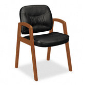 Guest Chair with Leather Back