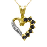 10K Yellow Gold Heart Diamond Pendant