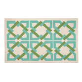 Geometric Tile Blue/Green Rug