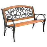 Garden Leaves Cast Iron Park Bench