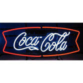 Coca-Cola Fishtail Neon Sign in Red and White