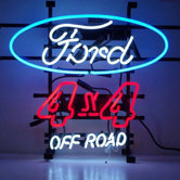 Cars and Motorcycles Ford 4 x 4 Off Road Neon Sign