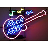 Rock and Roll Guitar Neon Sign