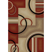Barclay Red Arcs and Shapes Rug