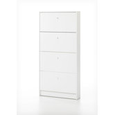 Springfield 4-Compartment Shoe Storage Cabinet in White