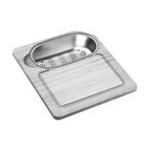 Hardwood Cutting Board and Colander Sink Set