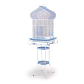 Kasbah Roof Tiel Cage with Stand in Blue/White