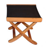 Teak Sling Foot Ottoman