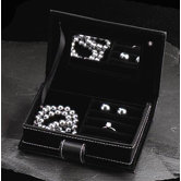 Jewelry Box in Black Leather