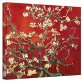 Vincent Van Gogh ''Interpretation in Red Blossoming Almond Tree'' Canvas Art