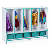 5 Section Toddler Coat Locker with Step