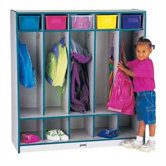 Rainbow Accents Coat Locker w/Step - 5 Sections