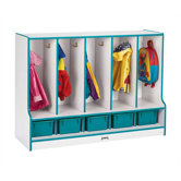 KYDZ Rainbow Accents Coat Locker - 35" High - Rectangular (48" x 17.5")