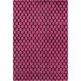 Cinzia Black/Hot Pink Geometric Circles Rug