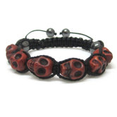 Karma Shamballa Inspired Skull Turquoise Beaded Bracelet