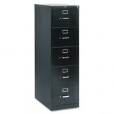 310 Series Five-Drawer, Full-Suspension File, Legal, 26-1/2d, Black