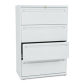 700 Series Four-Drawer Lateral File, 36w x 19-1/4d, Light Gray