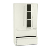 700 Series Lateral File with Storage Cabinet, 36w x 19-1/4d, Putty