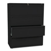 700 Series Four-Drawer Lateral File, 42w x 19-1/4d, Black
