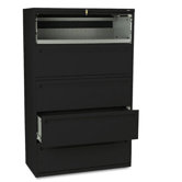 700 Series Five-Drawer Lateral File w/roll-Out & Posting Shelves, 42w, BLK