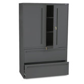 700 Series Lateral File with Storage Cabinet, 42w x 19-1/4d, Charcoal