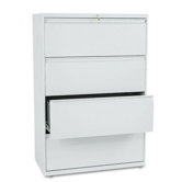 800 Series Four-Drawer Lateral File, 36w x 19-1/4d, Light Gray